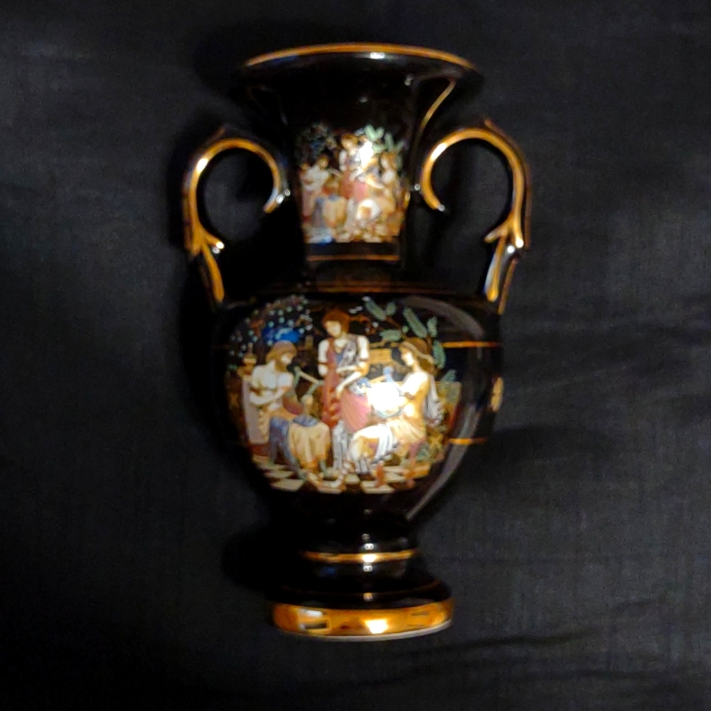 Hand made in Greece 24 K Gold Fakiolas Vase